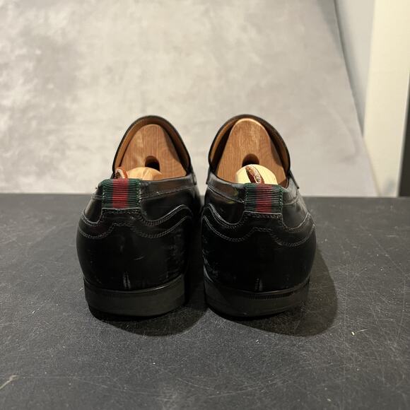 Gucci Shoes Mens Size 7.5 Loafers Made In Italy Leather Stripe Luxury Designer - Picture 7 of 14